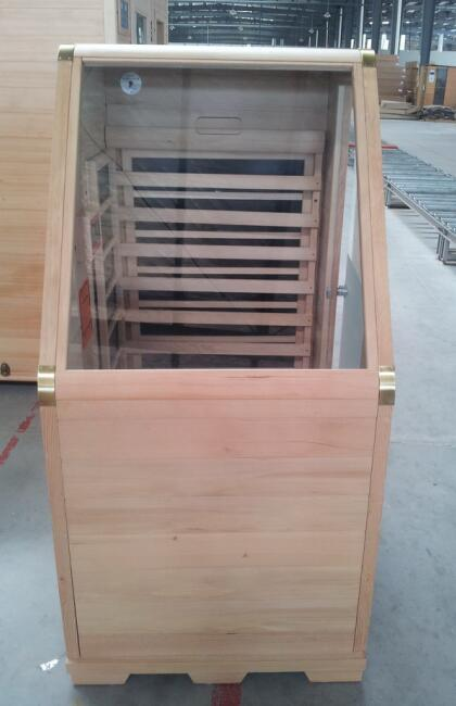 Sloped-Front One-Person Infrared Sauna Cabinet CSA-809 reference view 5