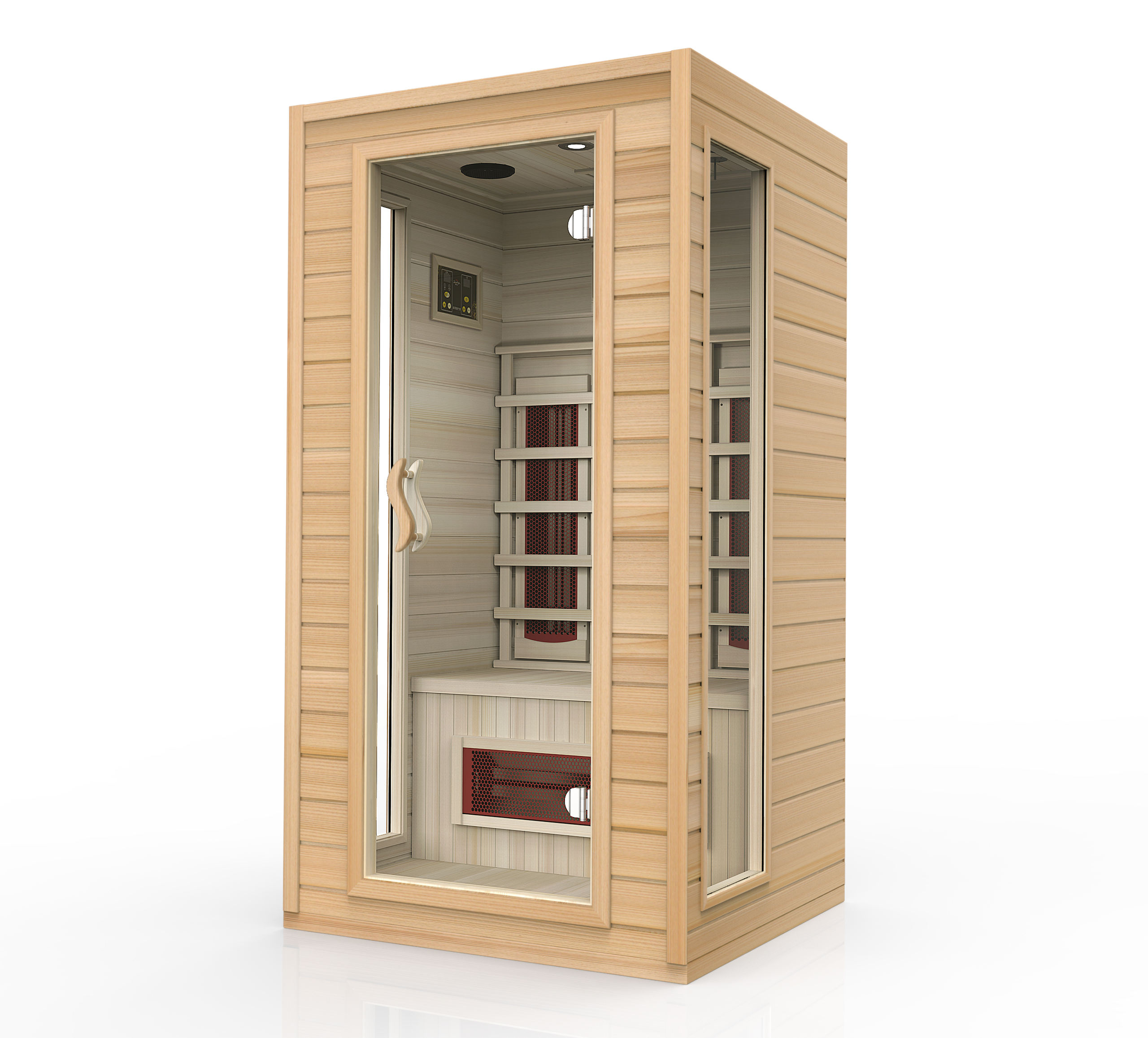 Full-Glass One-Person Infrared Sauna with Wraparound Heaters product image