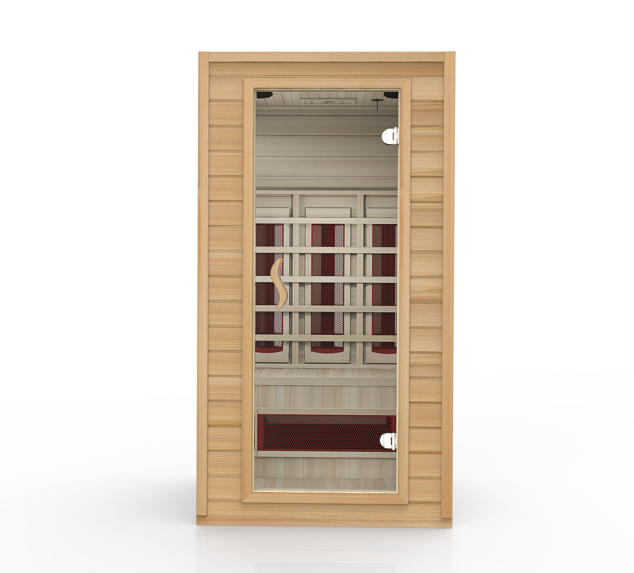 Full-Glass One-Person Infrared Sauna with Wraparound Heaters CSA-810 reference view 3