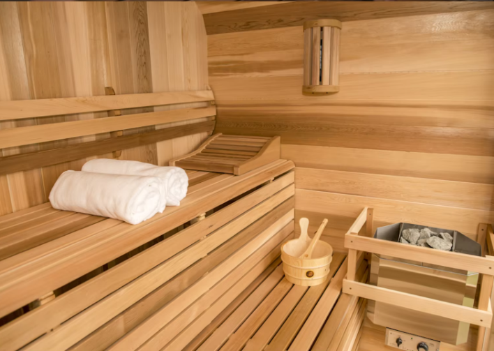 Rounded-Corner Outdoor Steam Sauna with Triple-Glass Front CSA-814 reference view 5