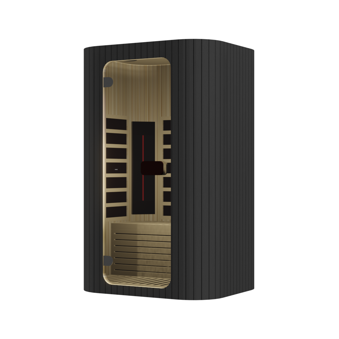Dark Rounded-Corner Infrared Sauna with Ribbed Exterior CSA-818 reference view 5