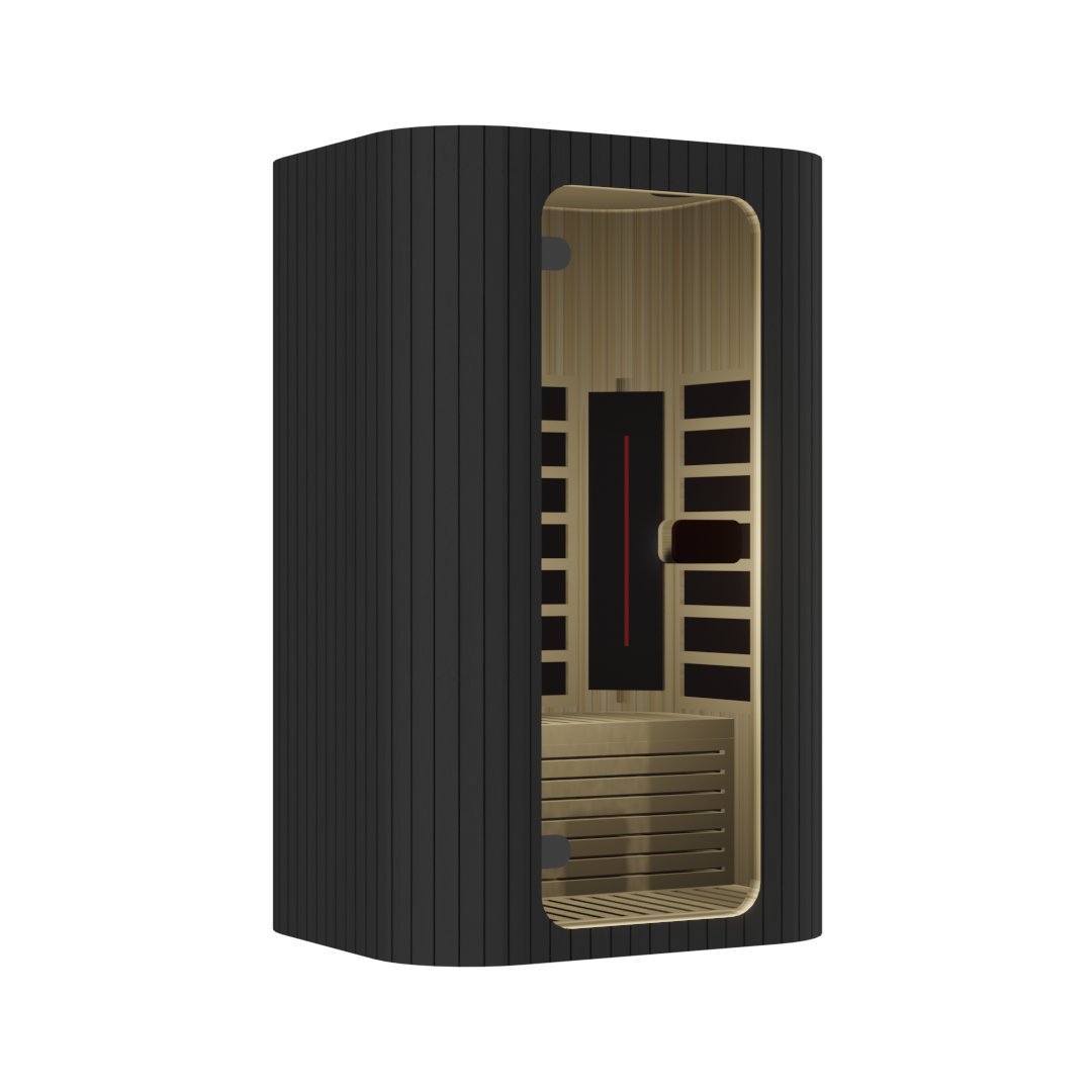 Dark Rounded-Corner Infrared Sauna with Ribbed Exterior CSA-818 reference view 6