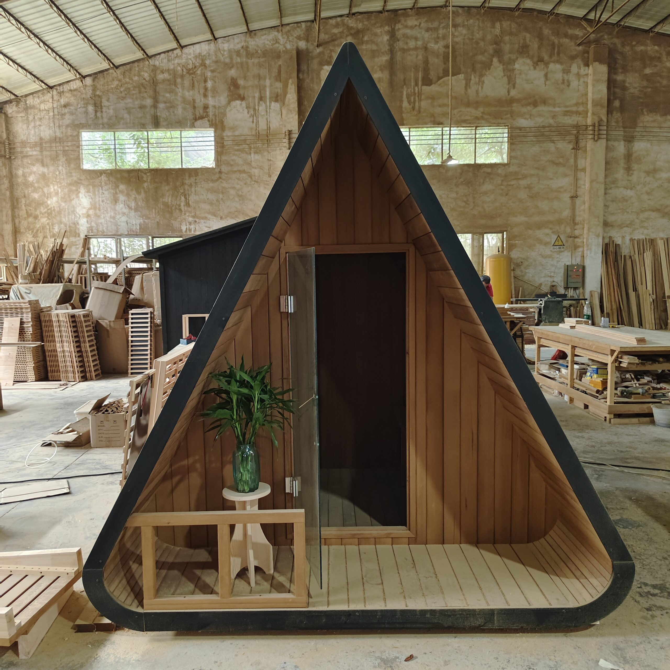 A-Frame Outdoor Sauna Cabin with Triangular Roof CSA-820 reference view 5