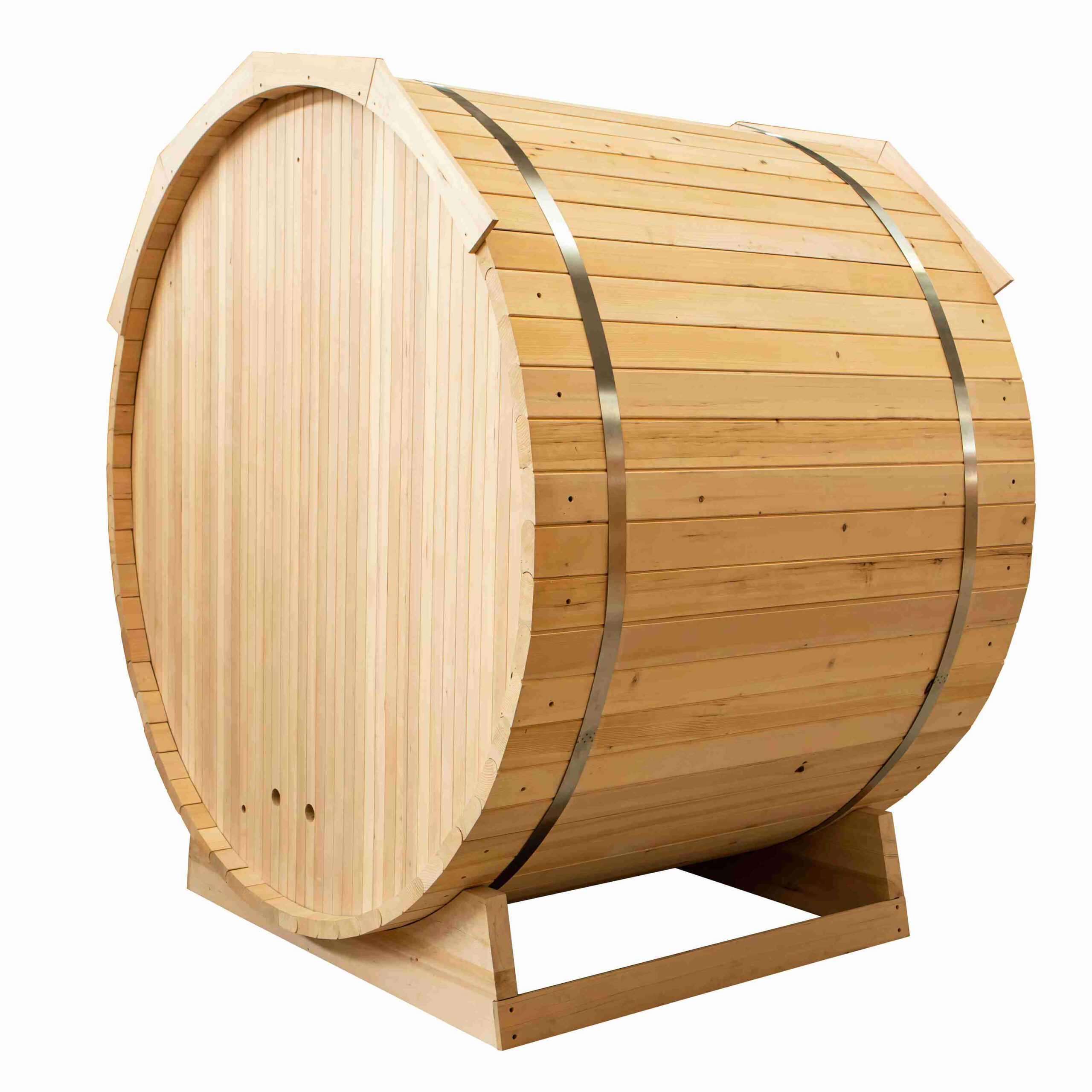 Compact Round Cedar Barrel Sauna with Full-Glass Door CSA-821 reference view 2