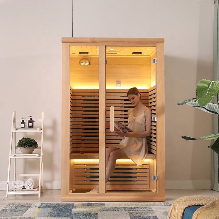 Compact Full-Spectrum Infrared Sauna with Side-Glass Entry CSA-823 reference view 4