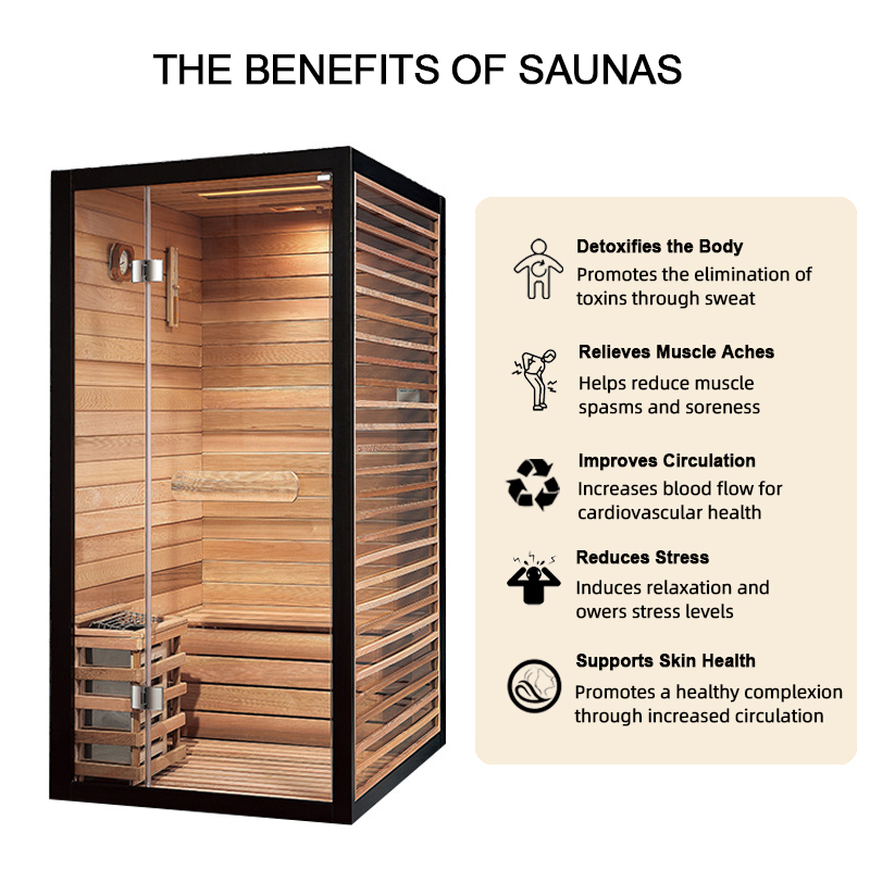 Black-Slatted Hemlock Steam Sauna with Compact Stove CSA-824 reference view 3