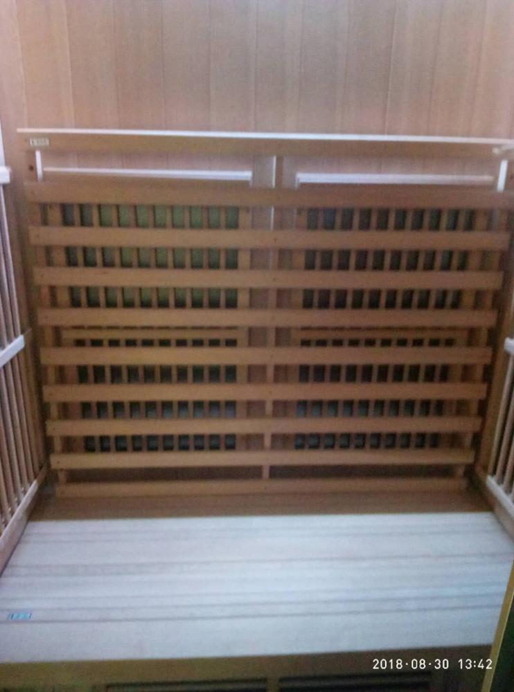 Full-Glass Hemlock Sauna with Three-Seat Infrared Layout CSA-827 reference view 6