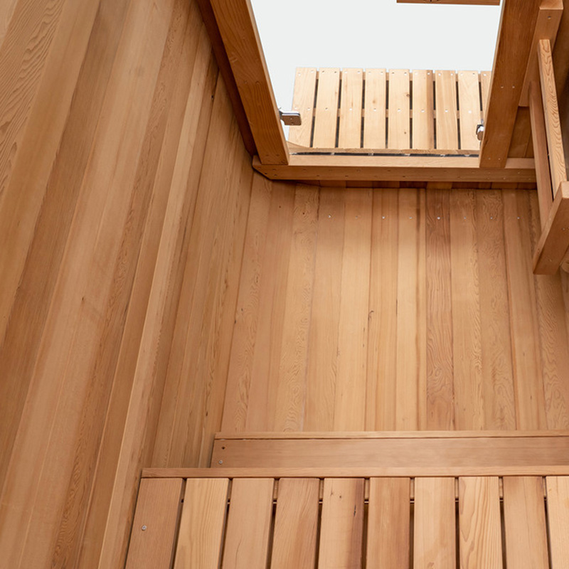 Cedar Sauna Pod with Twin Benches and Radius Corners CSA-829 reference view 4