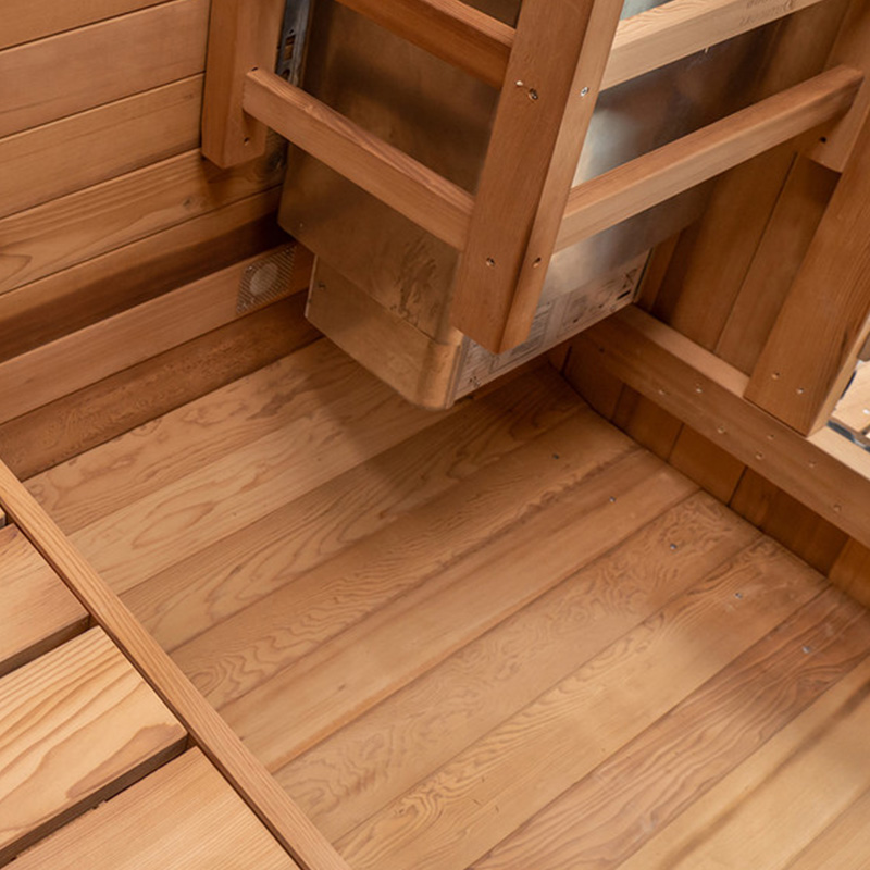 Cedar Sauna Pod with Twin Benches and Radius Corners CSA-829 reference view 6
