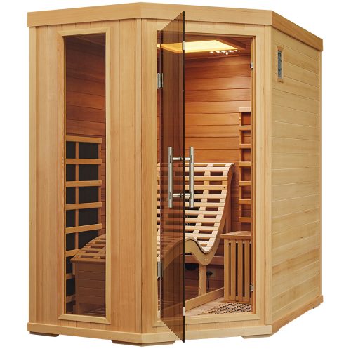 Angled-Corner Infrared Sauna with Full-Length Lounger CSA-833 reference view 5