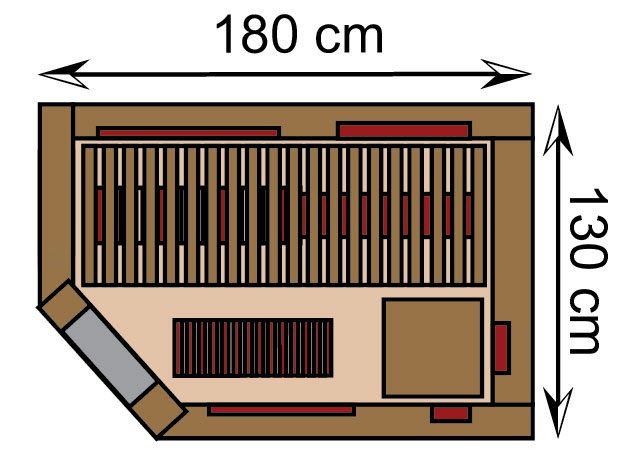 Angled-Corner Infrared Sauna with Full-Length Lounger CSA-833 reference view 6