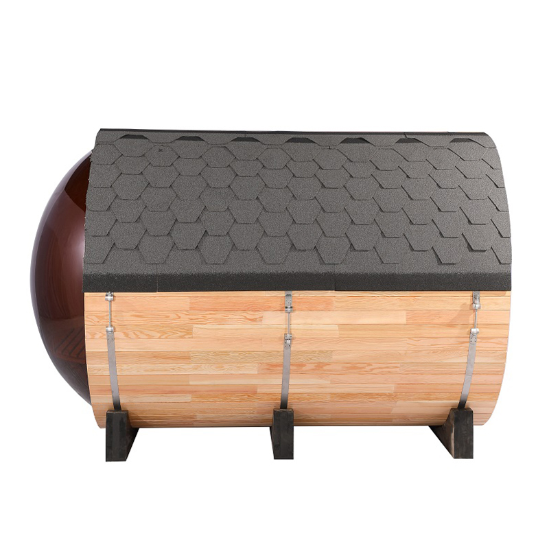 Full-Dome Cedar Barrel Sauna with Wood-Stove Chimney CSA-835 reference view 6
