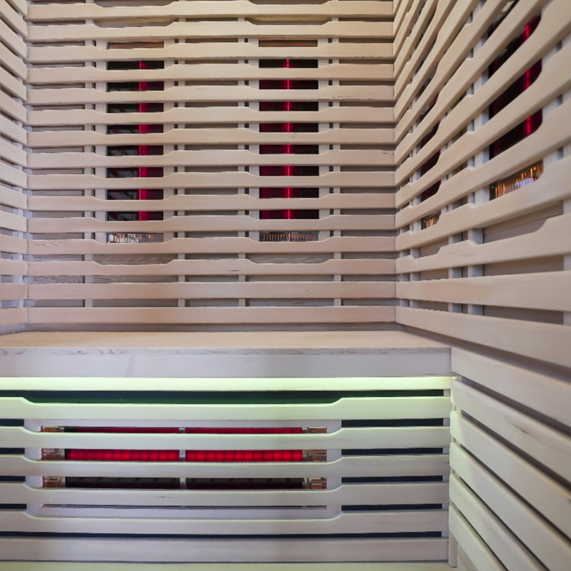 Two-Person Wraparound Infrared Sauna with Color-Lit Bench CSA-841 reference view 4