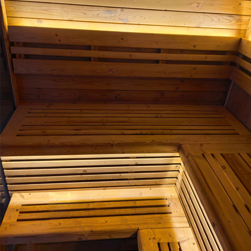 Radius-Corner Outdoor Sauna with Full Panoramic Front CSA-843 reference view 5