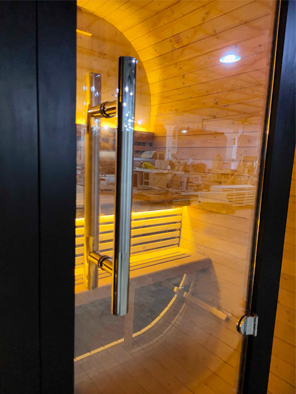Radius-Corner Outdoor Sauna with Full Panoramic Front CSA-843 reference view 6