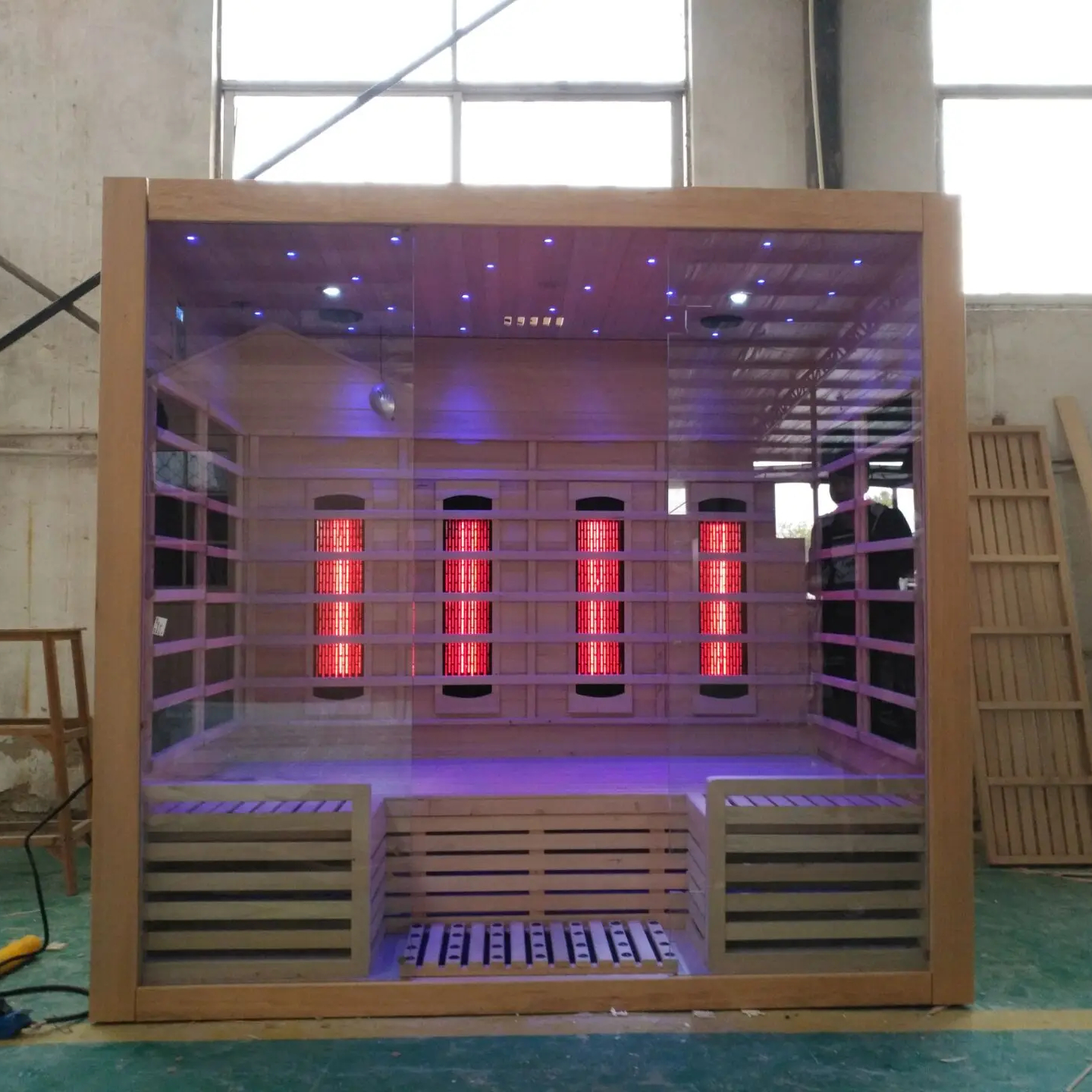 Hybrid Infrared-and-Stove Sauna with Four Front Emitters product image