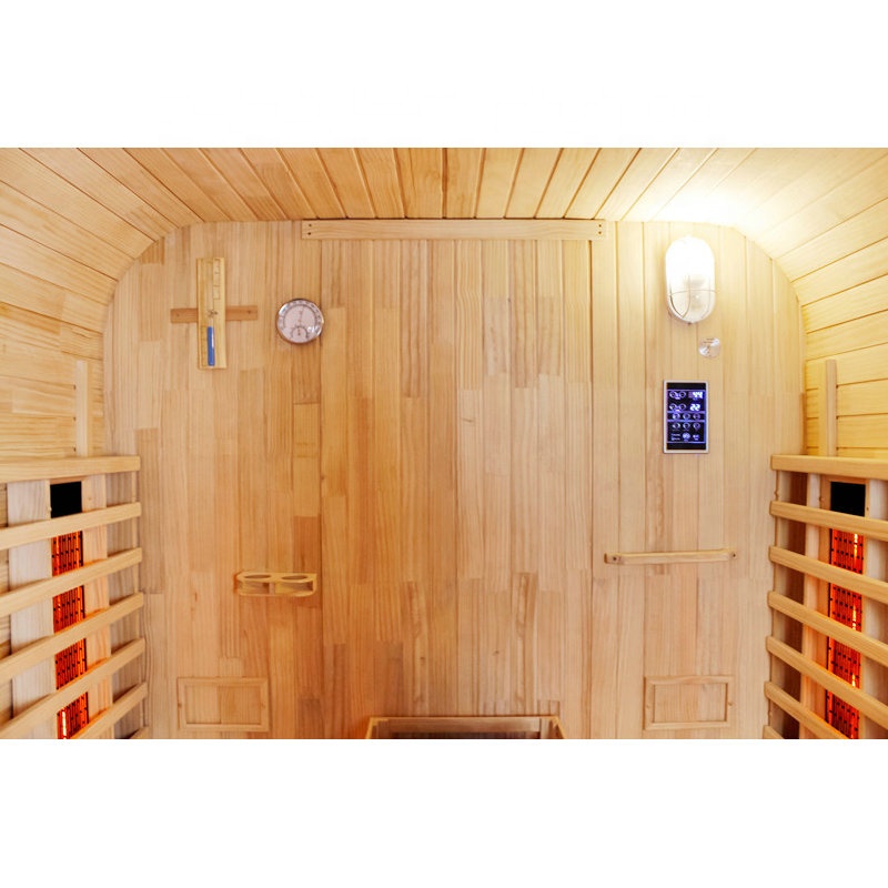 Rounded Four-Person Infrared Sauna with Twin Glass Side Panels CSA-847 reference view 3