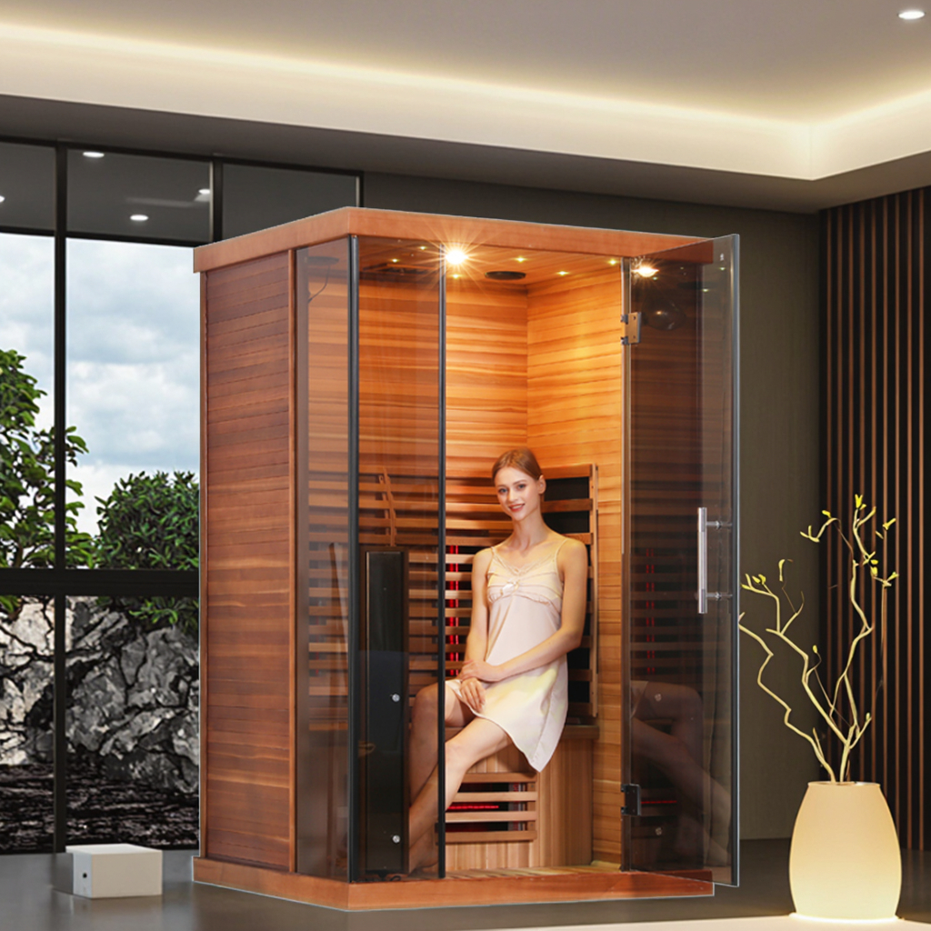 Red Cedar Infrared Sauna with Full-Glass Front product image