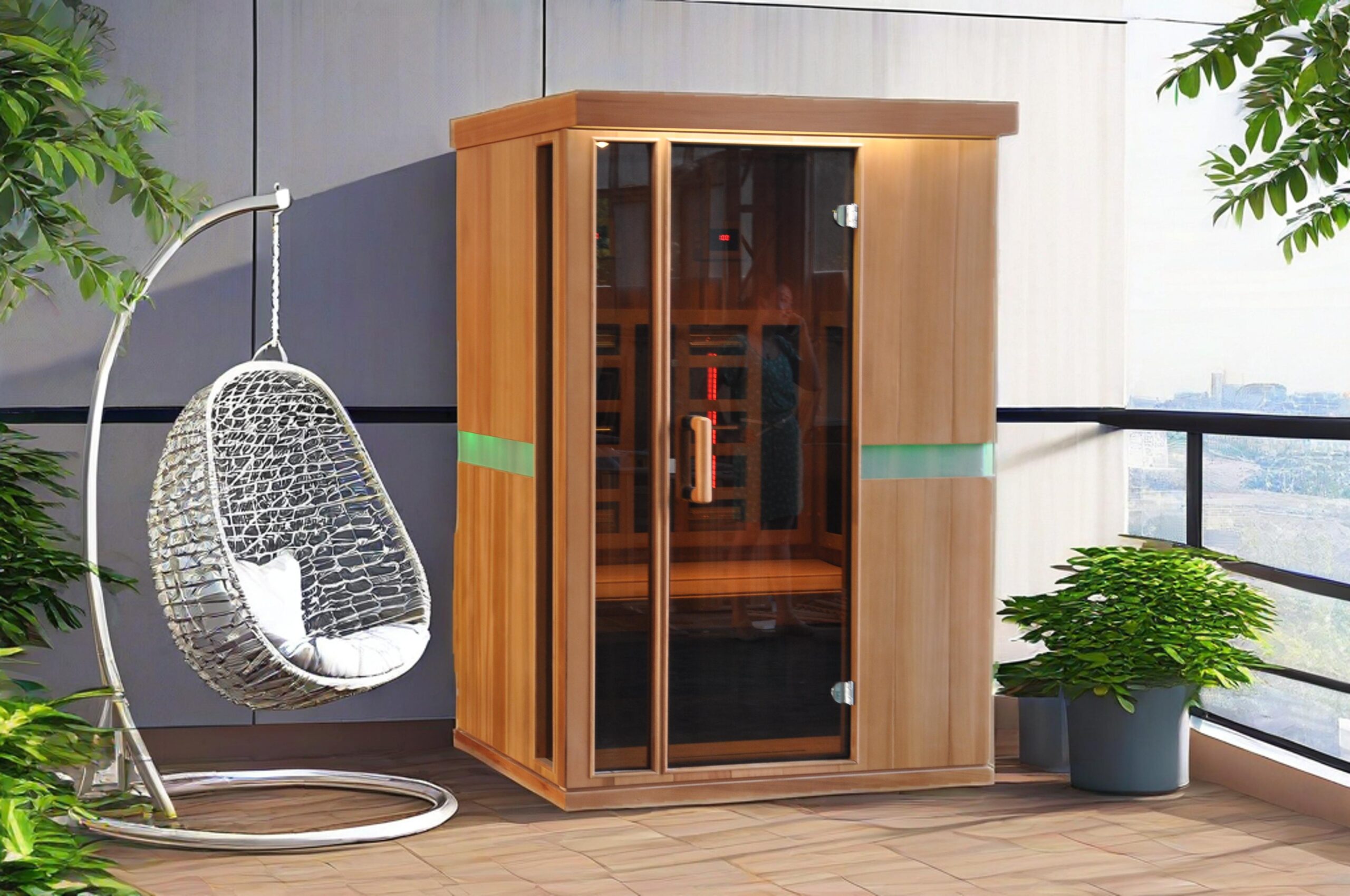 Two-Person Full-Spectrum Sauna with Horizontal Light Band CSA-850 reference view 5