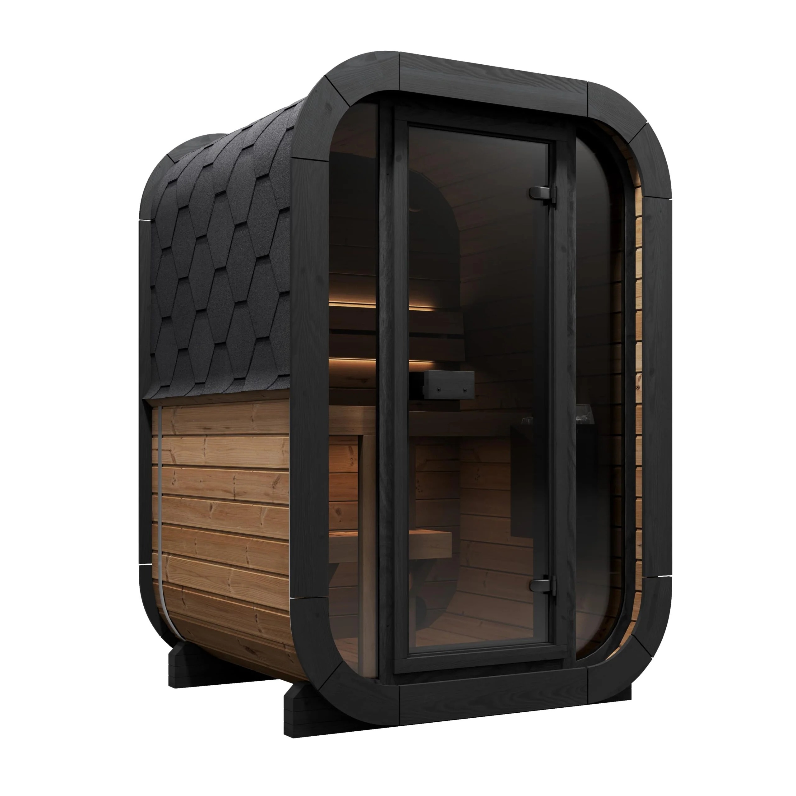 Black Mini Cube Sauna with Full-Glass Door CSA-851 reference view 2