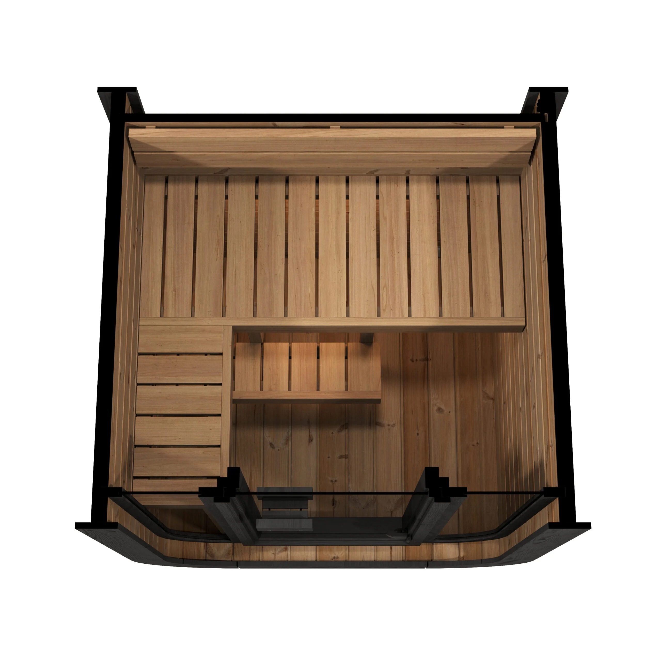 Black Mini Cube Sauna with Full-Glass Door CSA-851 reference view 3
