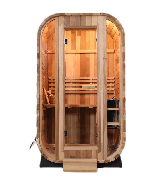 Two-Person Cedar Sauna with Rounded Glass Entry CSA-854 reference view 2