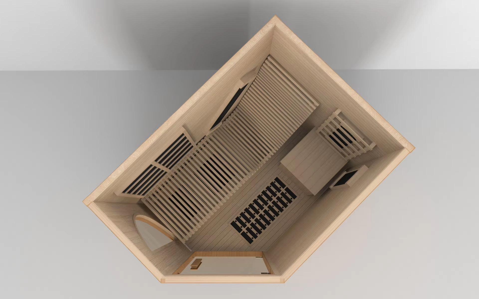 One-Person Corner Infrared Sauna with Angled Glass Front CSA-856 reference view 3