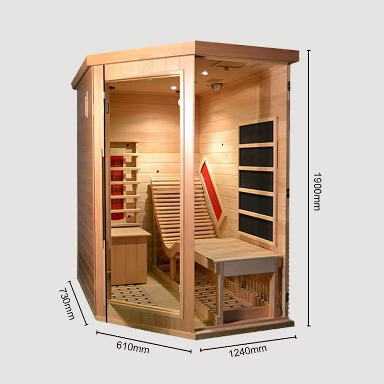 One-Person Corner Infrared Sauna with Angled Glass Front CSA-856 reference view 4