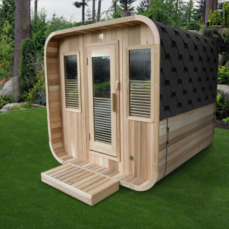 Rounded Outdoor Sauna Pod with Twin Front Windows CSA-857 reference view 2