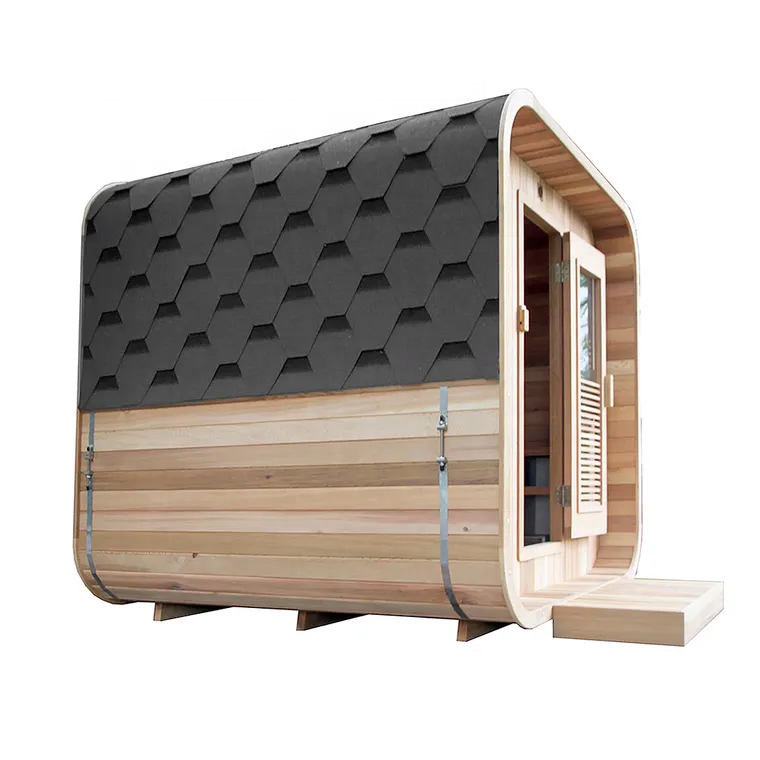 Rounded Outdoor Sauna Pod with Twin Front Windows CSA-857 reference view 3