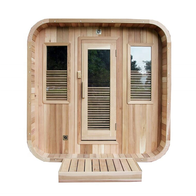 Rounded Outdoor Sauna Pod with Twin Front Windows CSA-857 reference view 4