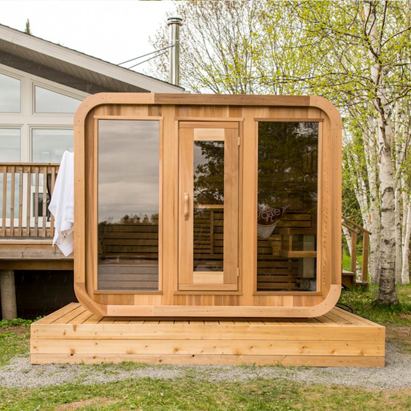 Four-to-Five-Person Garden Cube Sauna with Triple-Glass Front product image