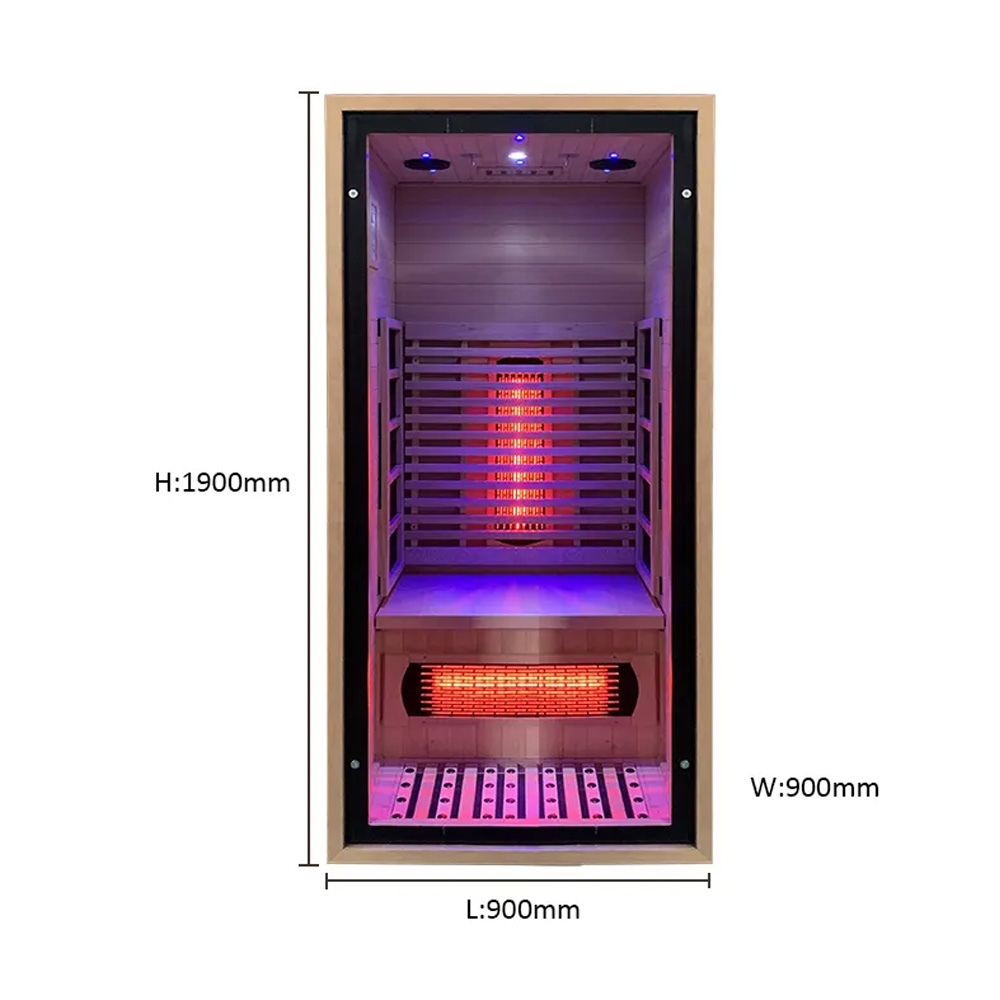 One-Person Full-Glass Infrared Sauna with Black Trim CSA-864 reference view 2