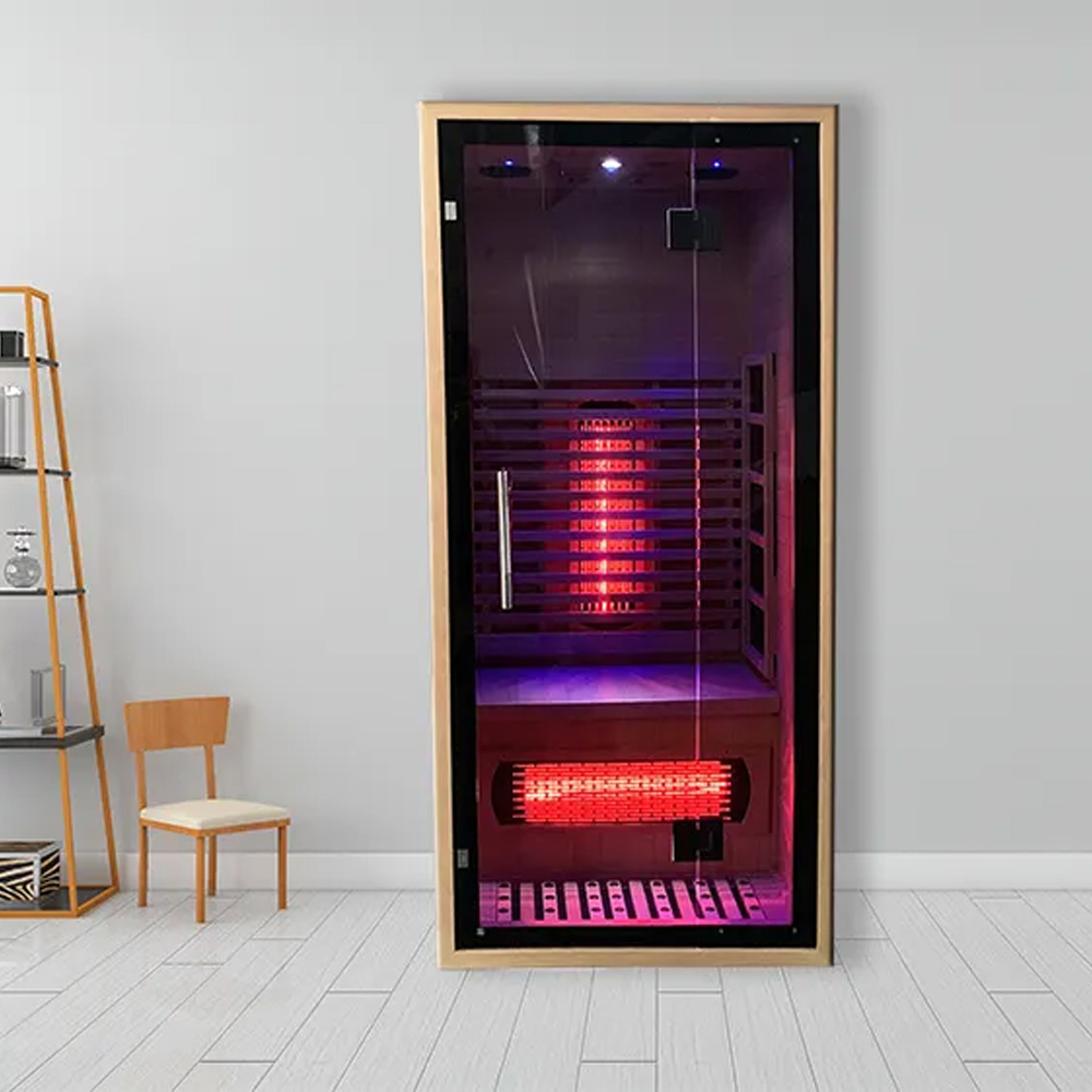 One-Person Full-Glass Infrared Sauna with Black Trim CSA-864 reference view 4