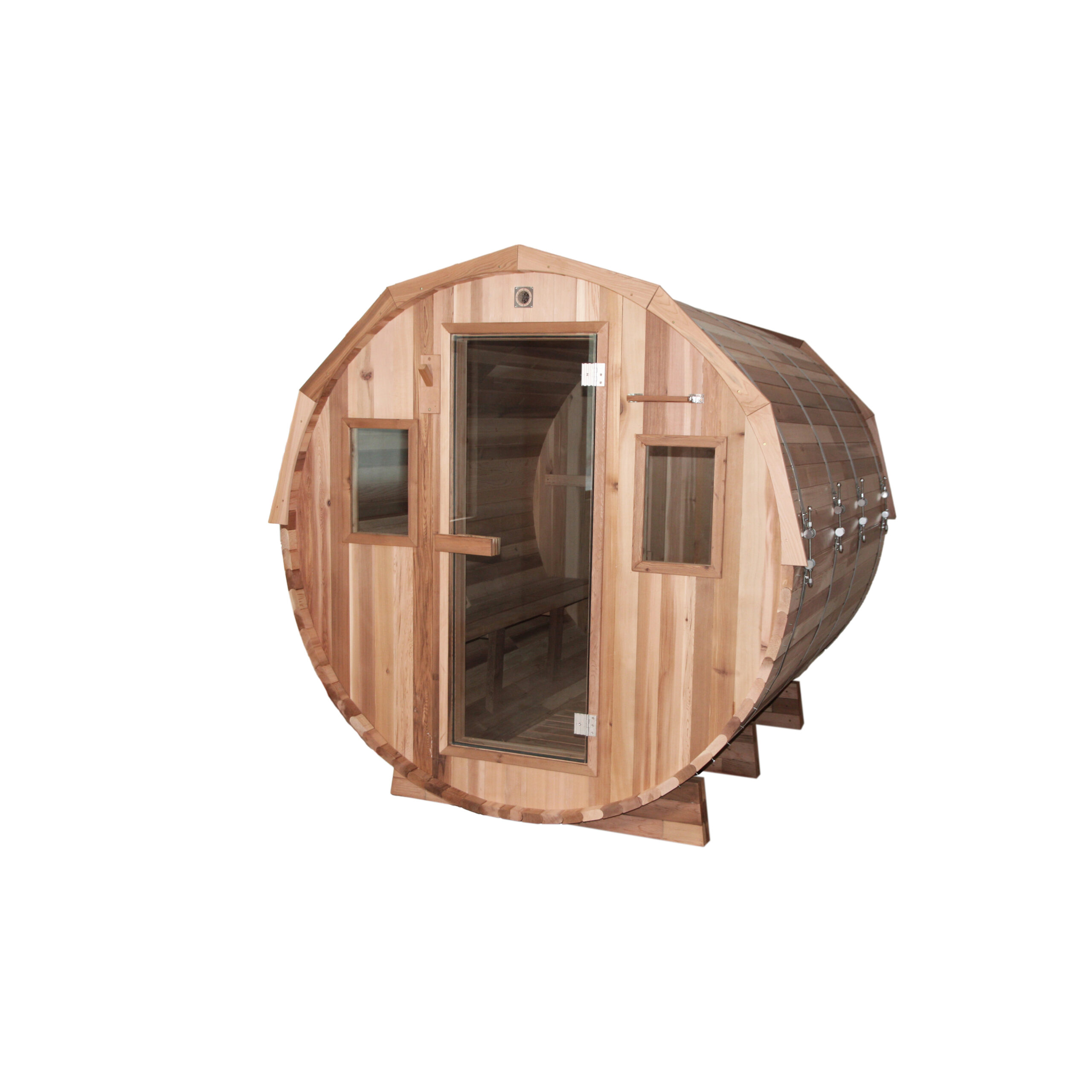 Outdoor Barrel Sauna with Side Windows and Glass Door CSA-865 reference view 4