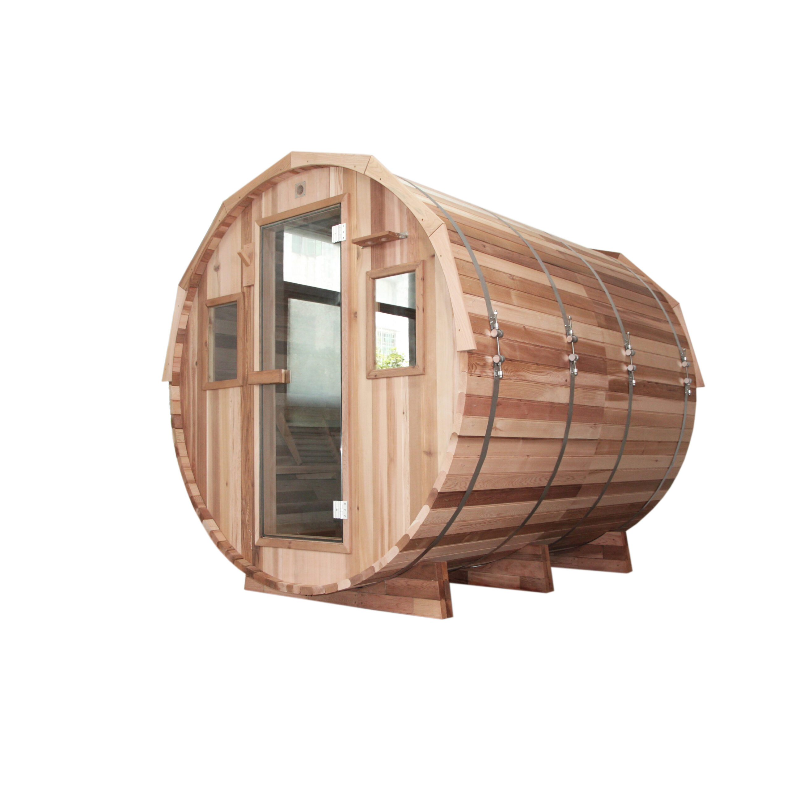 Outdoor Barrel Sauna with Side Windows and Glass Door CSA-865 reference view 5