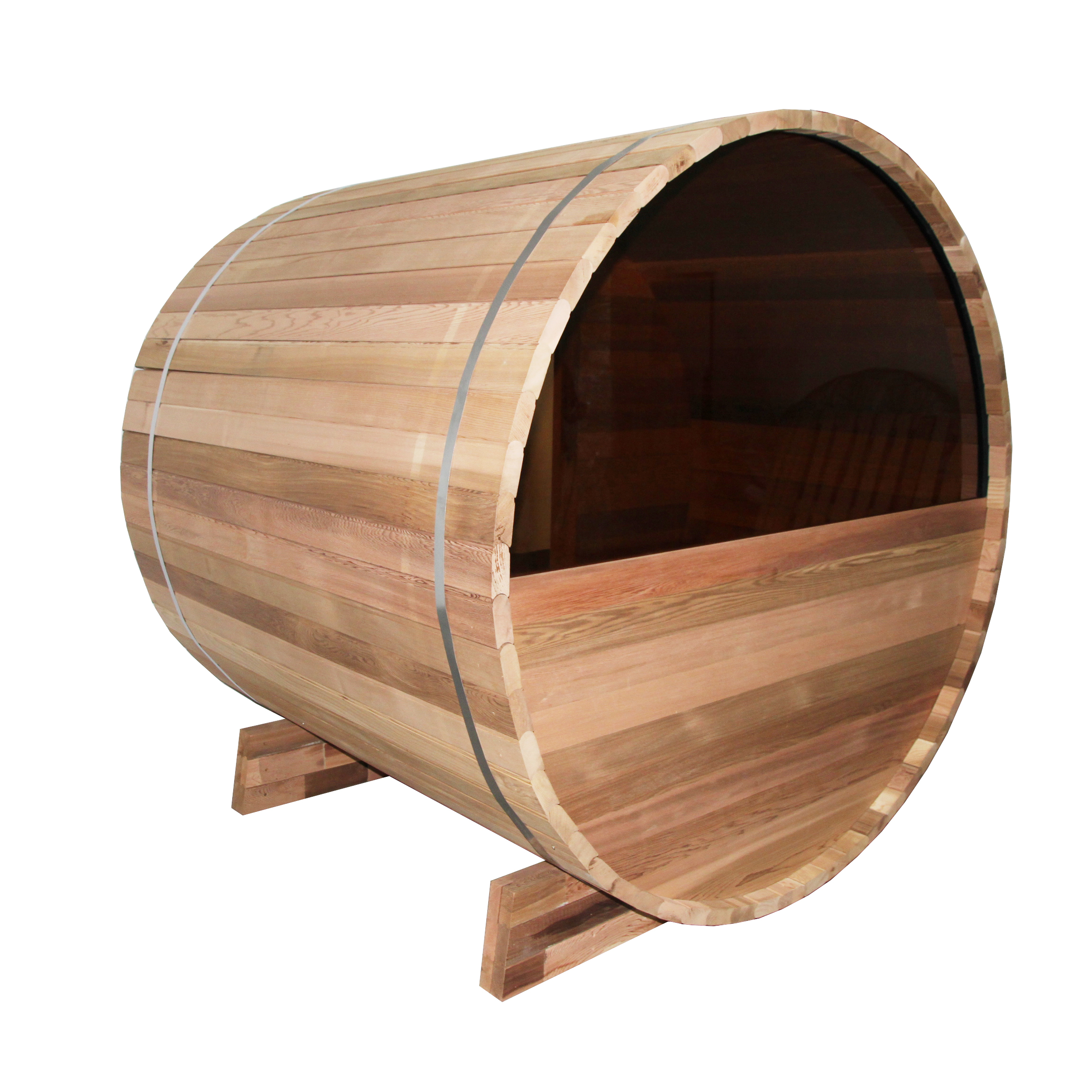Half-Panoramic Barrel Sauna with Open Front Bench CSA-869 reference view 4