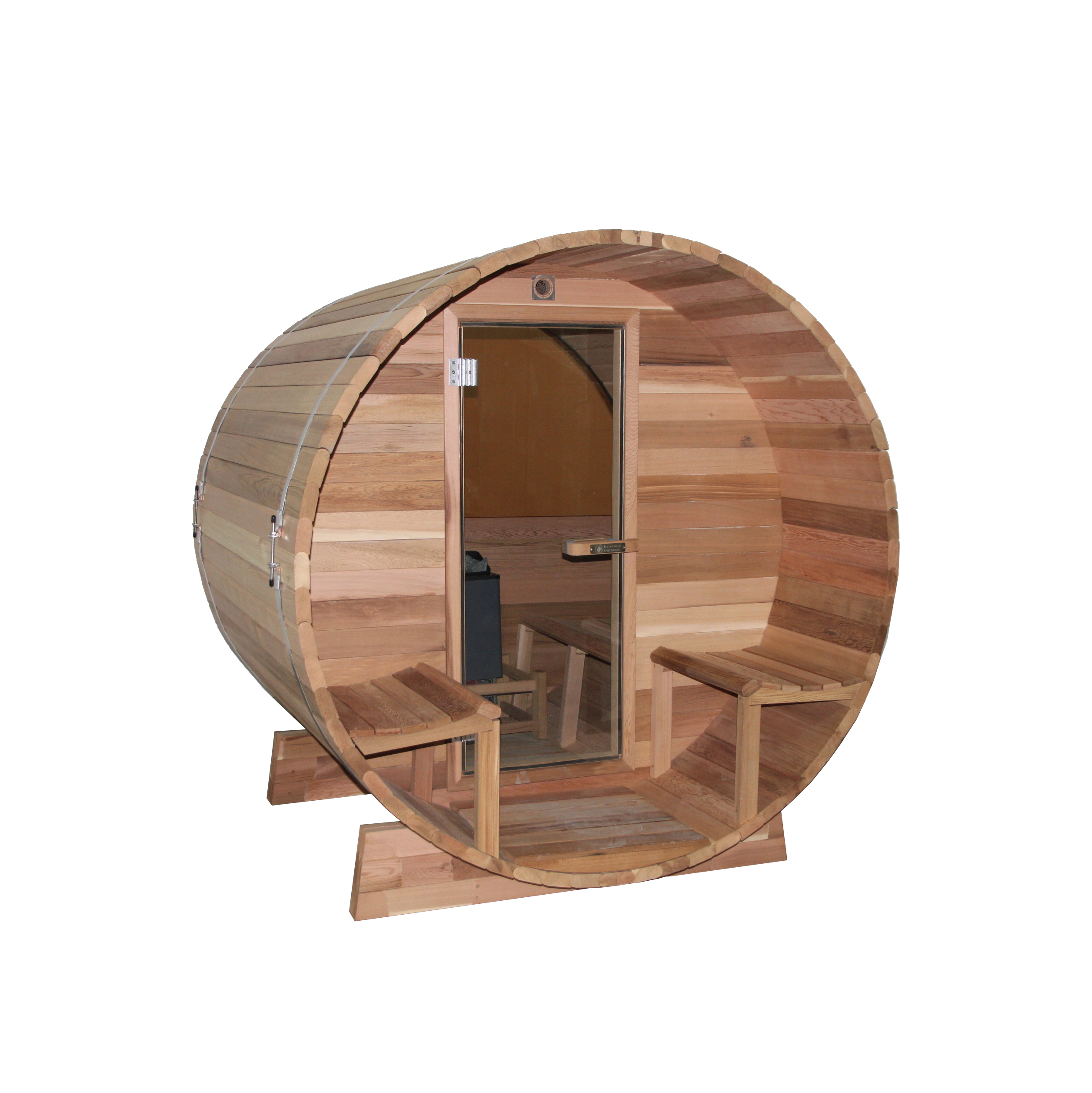 Half-Panoramic Barrel Sauna with Open Front Bench CSA-869 reference view 5