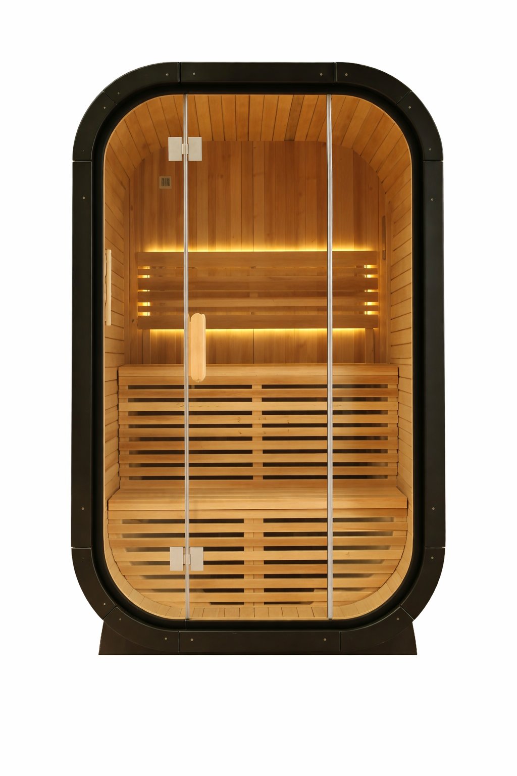 Compact Rounded Outdoor Sauna with Full-Glass Door CSA-871 reference view 2