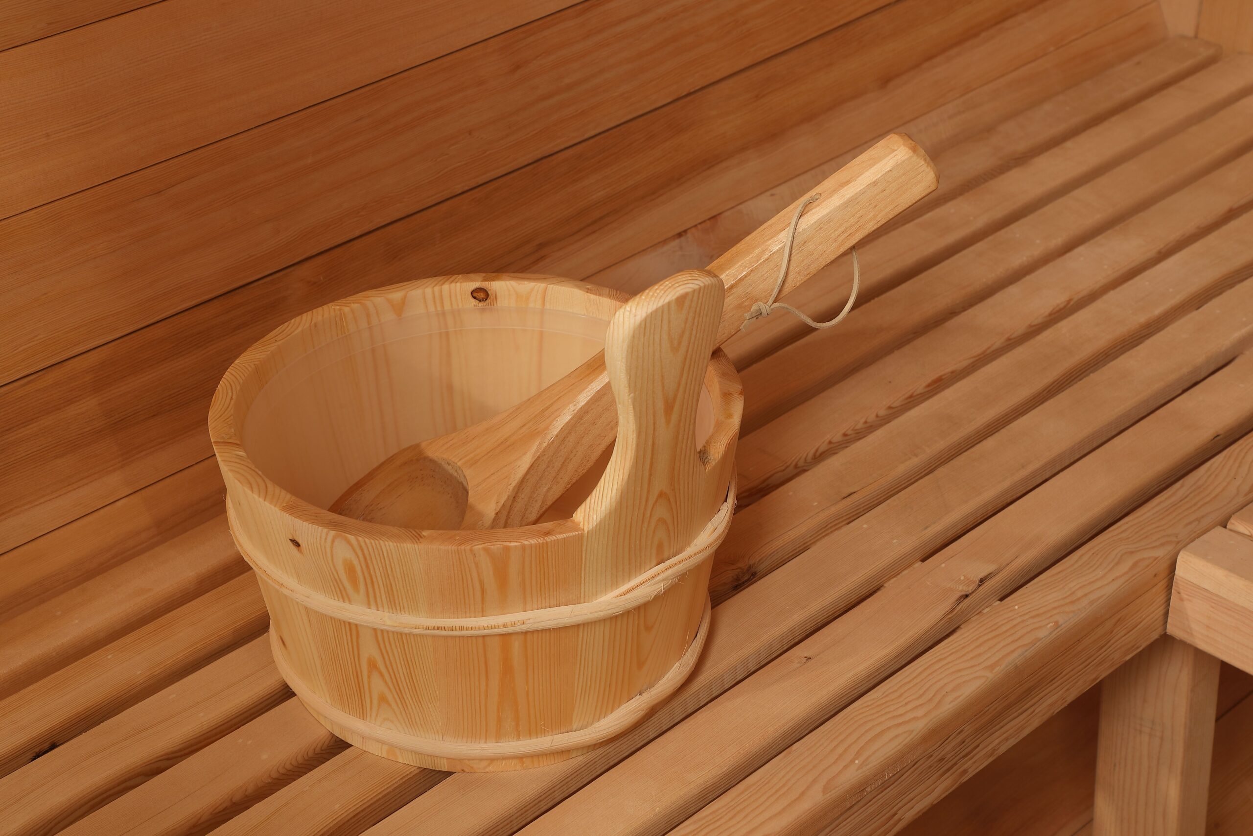 Full-Panorama Cedar Barrel Sauna with Interior Detail Set CSA-874 reference view 5