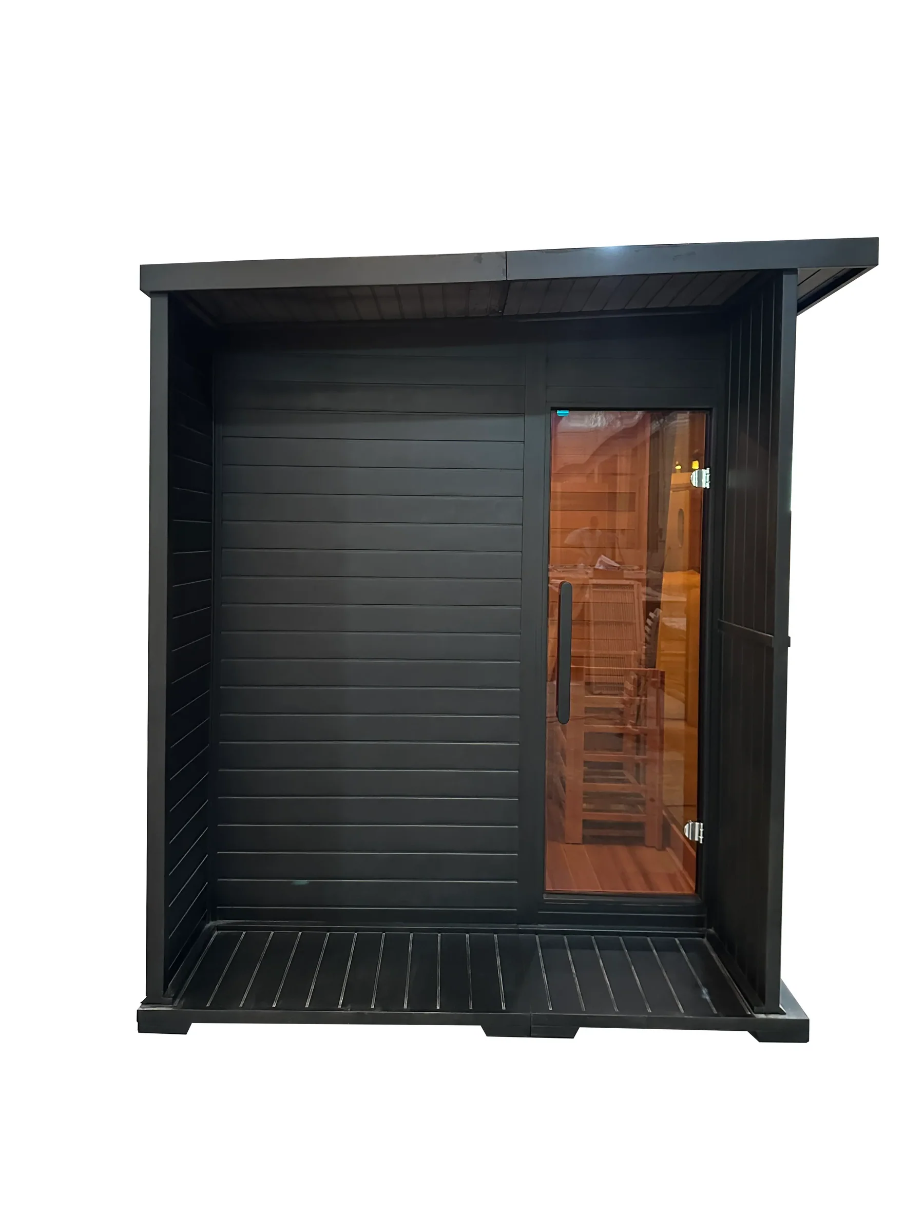 Black Cedar Outdoor Sauna with Sloped Roof product image