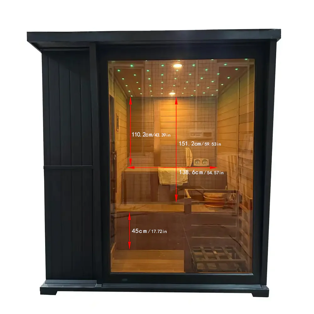 Black Cedar Outdoor Sauna with Sloped Roof CSA-876 reference view 2