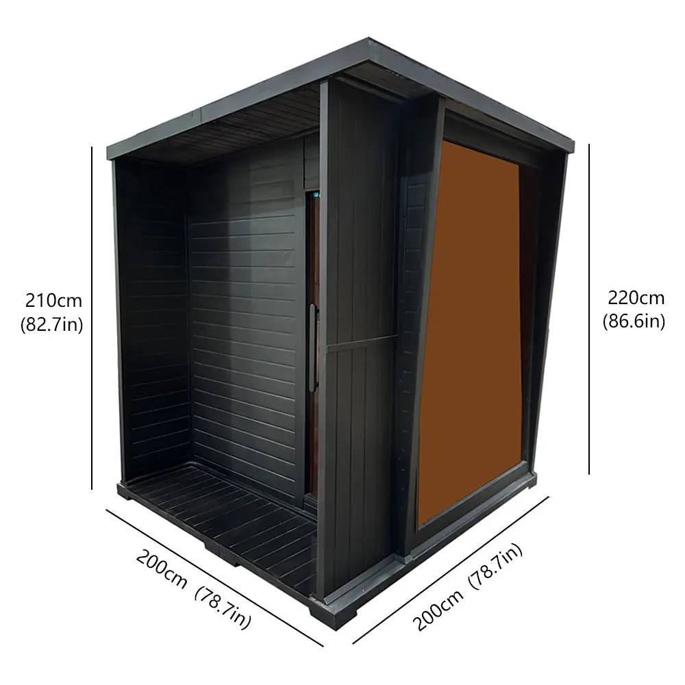 Black Cedar Outdoor Sauna with Sloped Roof CSA-876 reference view 3
