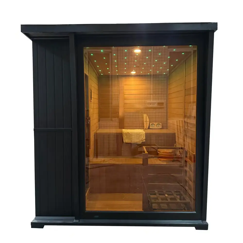 Black Cedar Outdoor Sauna with Sloped Roof CSA-876 reference view 4