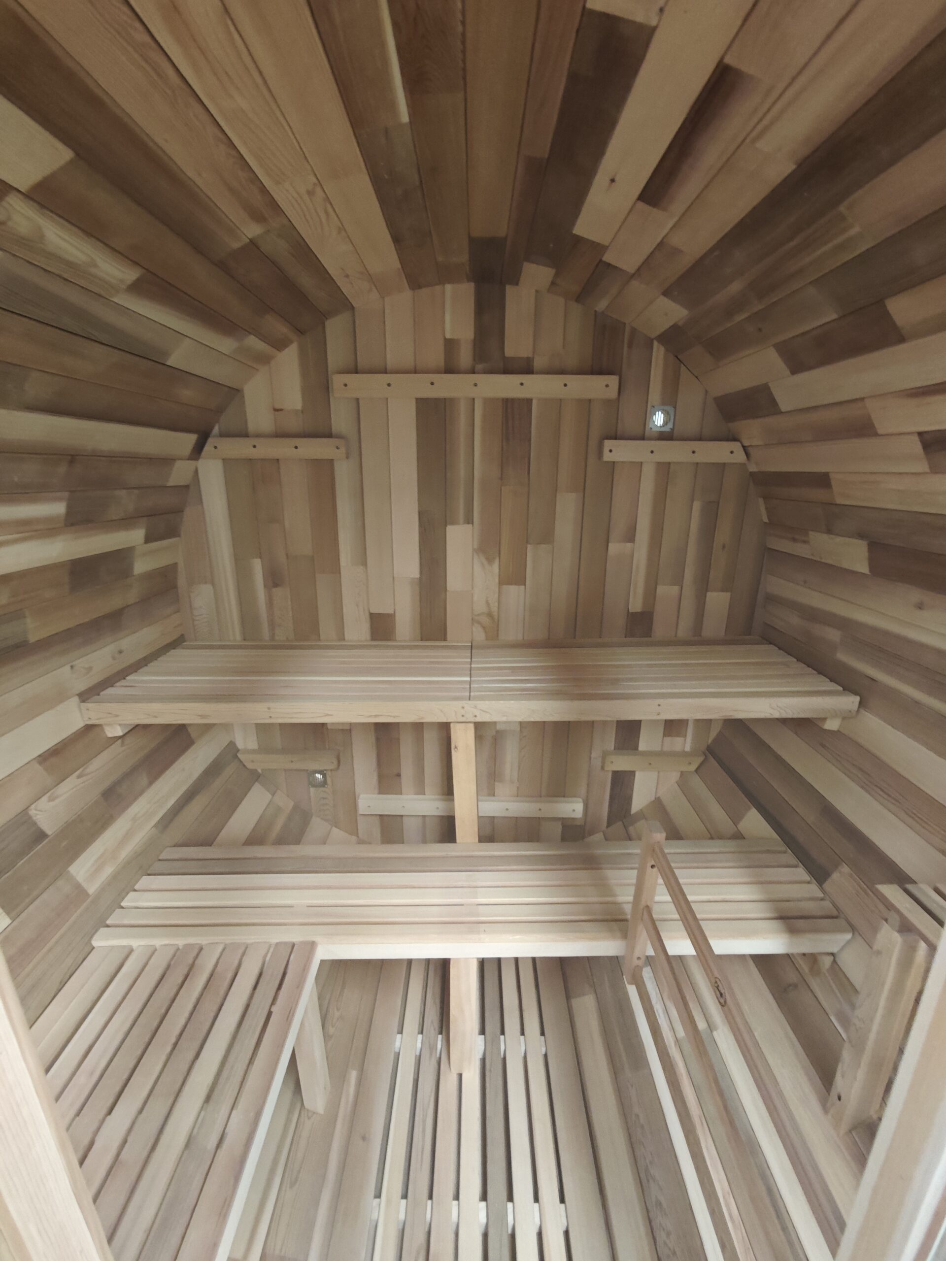 Round Panoramic Barrel Sauna with Double Glass Doors CSA-877 reference view 4