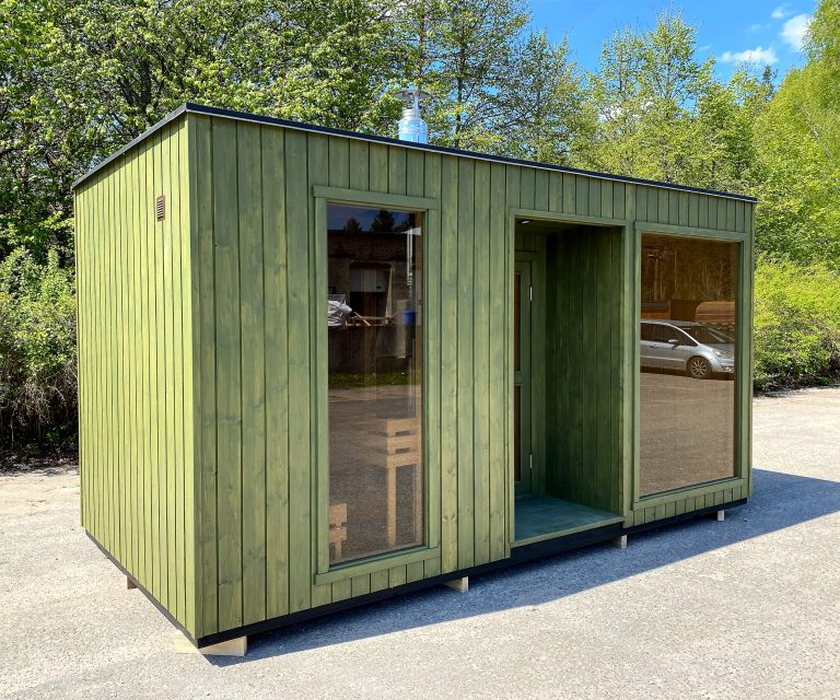 Green Insulated Sauna Cabin with Wood Stove CSA-881 reference view 2