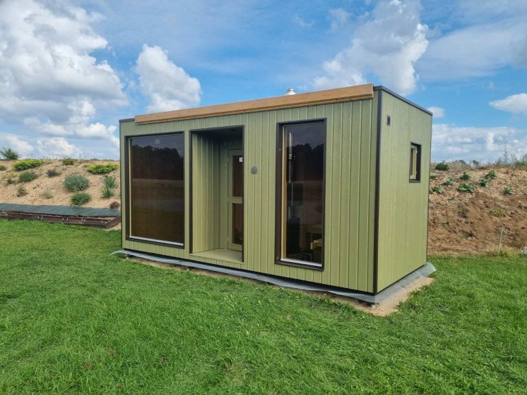 Green Insulated Sauna Cabin with Wood Stove CSA-881 reference view 5