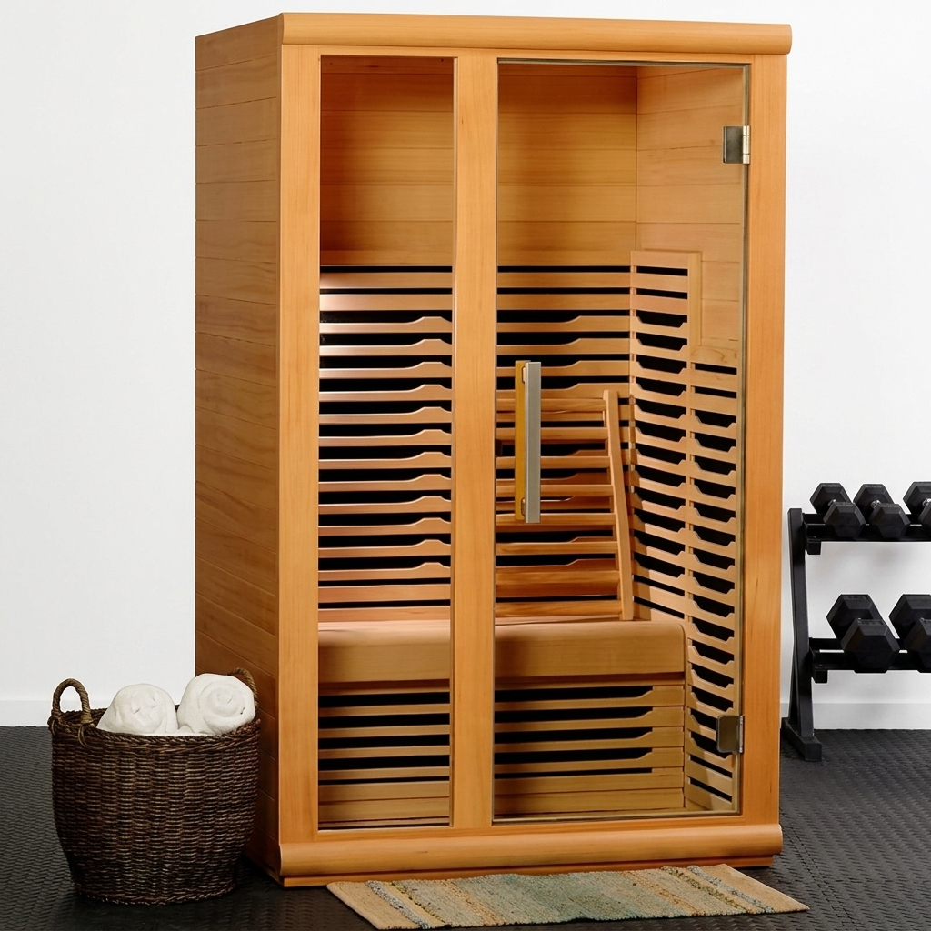 Compact Full-Spectrum Infrared Sauna with Glass Front product image