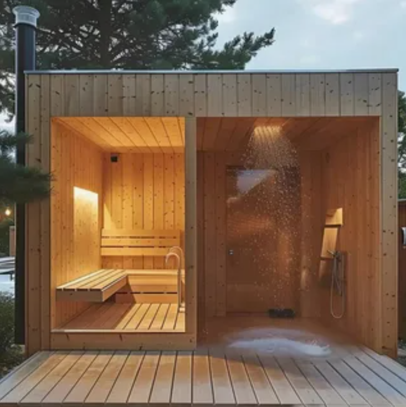 Outdoor Finnish Sauna and Shower Combination Room product image