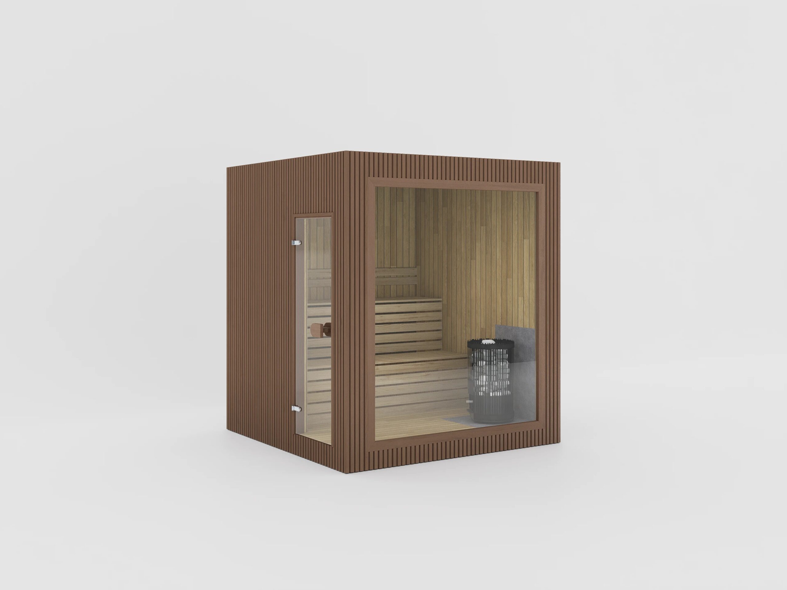 Compact Cube Sauna with Full Glass Front CSA-886 reference view 2